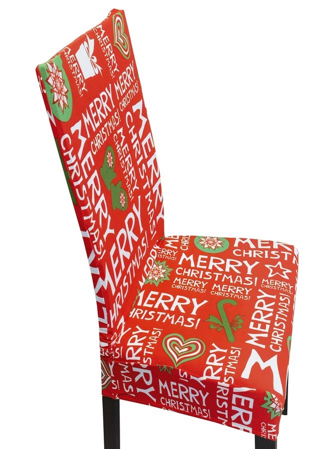 iEventStar مجموعة iEventStar المكونة من 4 قطع من أغطية كراسي غرفة الطعام القابلة للغسل والمصنوعة من الإسباندكس المطاطي (4 قطع، بنقشة عيد ميلاد مجيد) - Image 5